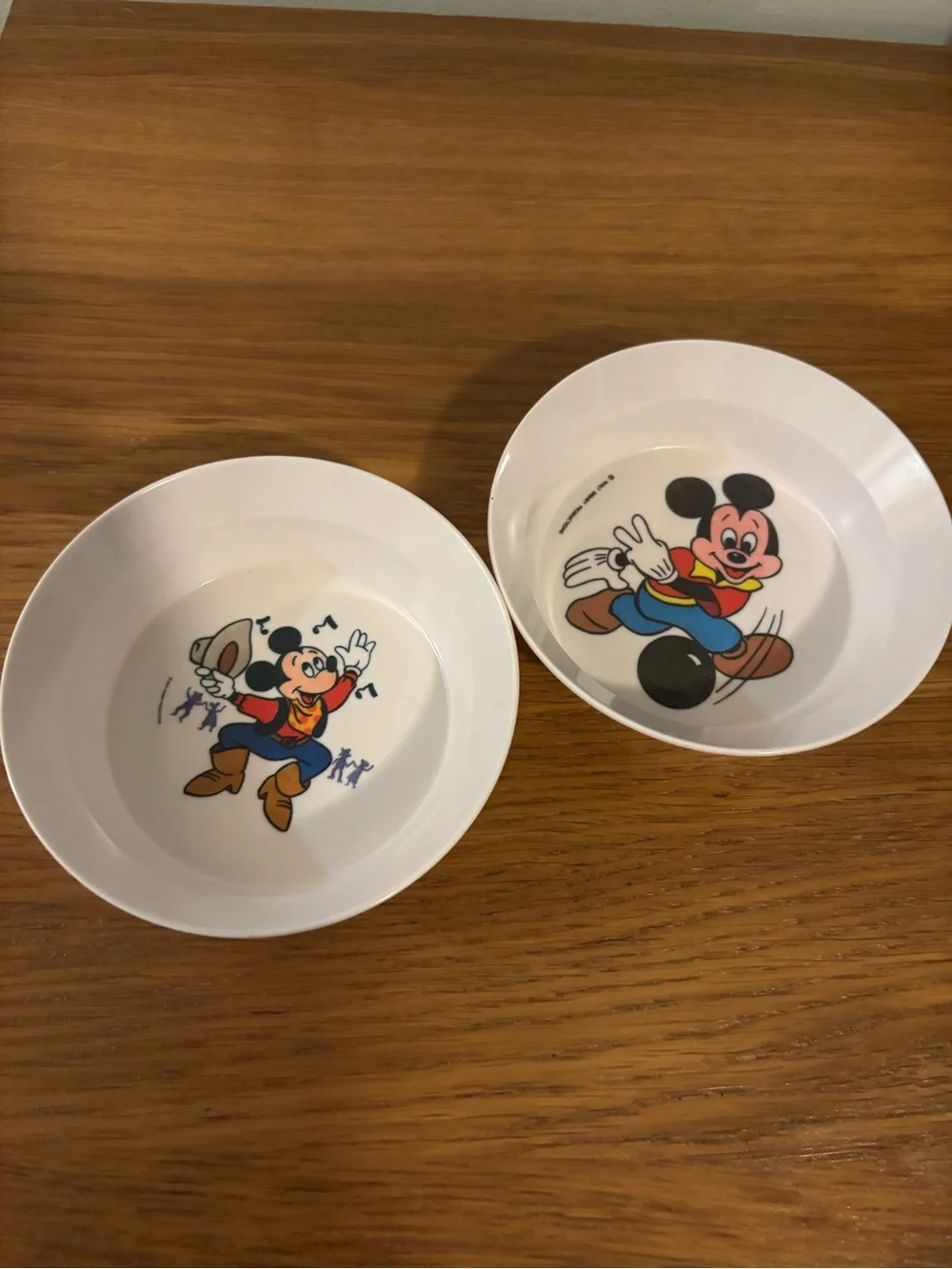 Disney Vintage Mickey Mouse Melamine kids cereal bowls Set of Two